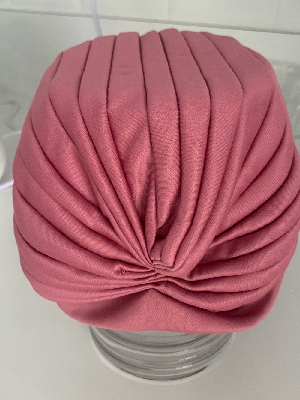 Pink Ruched Turban Headband, headwrap. - Picture 4 of 4